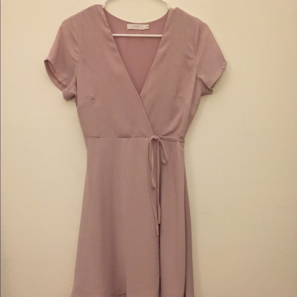 Lush light pink wrap dress